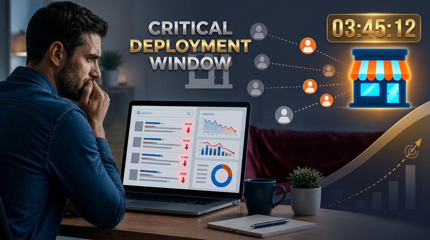 Business owner watching declining analytics